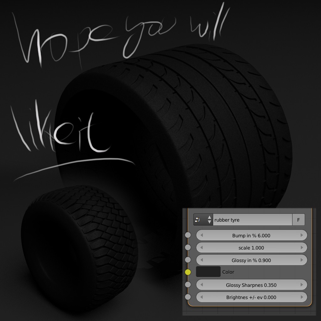 Tyre rubber shader preview image 1